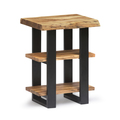 Alaterre Furniture Alpine Natural Live Edge Wood 2-Shelf End Table AWAA0220